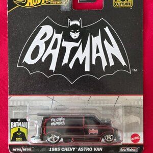 2024 HOT WHEELS, PREMIUM REAL RIDERS, BATMAN'S 1985 CHEVY ASTRO VAN, MINT!!!